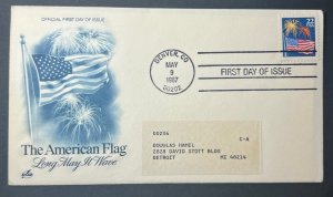 THE AMERICAN FLAG (LONG MAY IT WAVE) MAY 9 1987 DENCER CO FIRST DAY COVER (FDC)