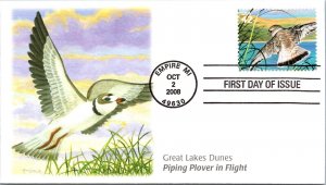 FDC 2008 SC #4352 Fleetwood, Piping Plover - Empire MI - Single - J2047