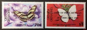 Grenada 1986** Mi.746-47. Butterflies [20;85]