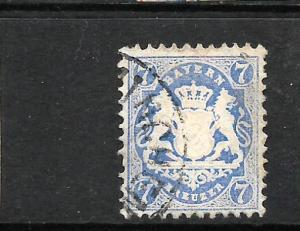 BAVARIA  1875    7k  BLUE   FU   SG 71