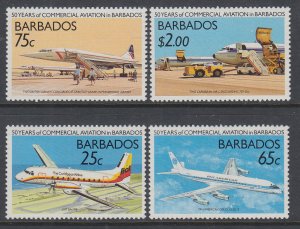 Barbados 739-742 Airplanes MNH VF