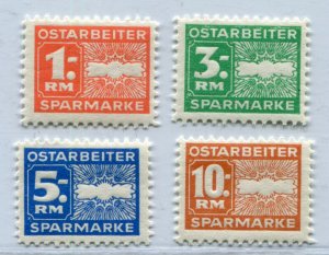 OSTARBEITER 3rd REICH WWII GERMAN OCCUPATION RARE REVENUE STAMPS PERFECT MNH