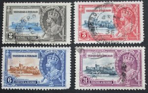 Trinidad and Tobago 1935 GV Silver Jubilee set SG 239/242 used