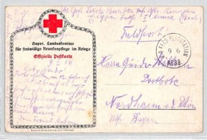 GERMANY WW1 Postcard BAVARIAN RED CROSS Field Post Neuheim{samwells-covers}RC147