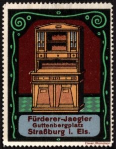 Vintage Germany Poster Stamp Fürderer-Jaegler Kitchen Appliances Hardware Store