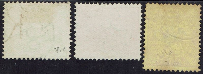 WESTERN AUSTRALIA 1902 SWAN & QV 8D 10D AND 2/- WMK V/CROWN PERF 12½ USED