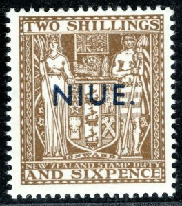 NIUE POSTAL FISCAL New Zealand Overprint Stamp 2s/6d High Value Mint MNH BLUE89