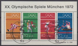 Germany 1972 Sc#B490 Mi#SS 8 used Cancel Bonn (BU1787)