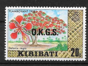 KIRIBATI SGO5 1981 20c OFFICIAL WITH WATERMARK MNH (r)