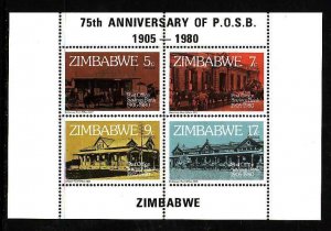 Zimbabwe-Sc#437a- id6-unused NH sheet-Post Offices-1980-