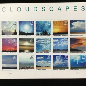 3878   Cloudscapes   Cloud Formation   37c MInt Sheet of 20    $5.55 face