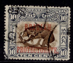 NORTH BORNEO EDVII SG134a, 10c brown & slate lilac, USED. Cat £32.