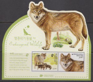 KOREA - 2015 ENDANGERED WILDLIFE / WOLF ANIMALS - MIN/SHT MINT NH