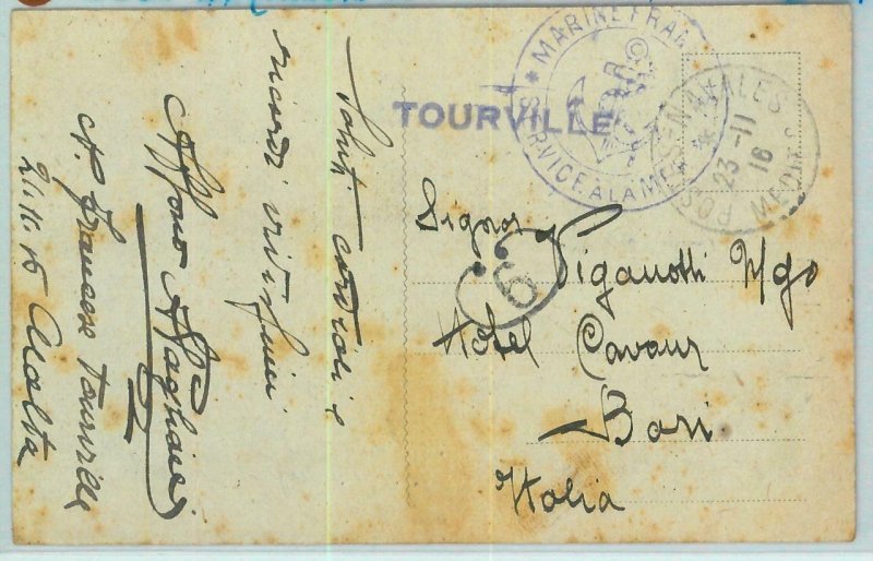 BK0262 - POSTAL HISTORY - Feldpost POSTCARD sent by FRENCH NAVY from MALTA  1916