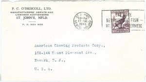 72384 -  NEWFOUNDLAND - POSTAL HISTORY:  Cover to USA 1940 - FISHING postmark