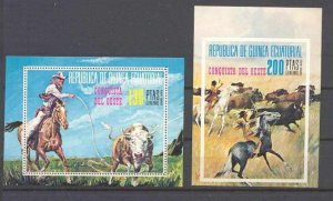 Guinea Eq. Mi.bl.126/127 MNH s/s Wild West/Animals