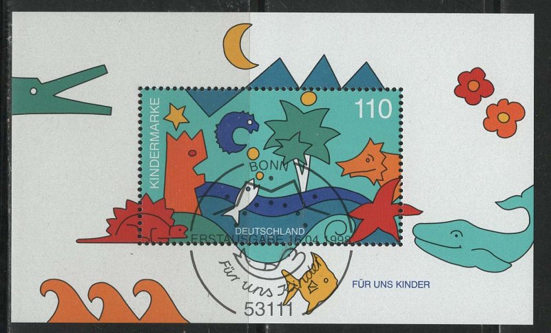 Germany Bund Scott # 2000, used, s/s, firstday cancellation