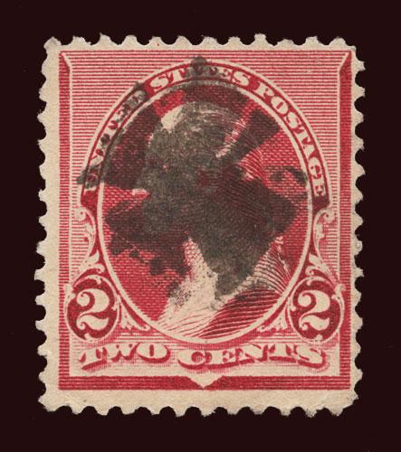 US 220 1890 fancy cancel Maltese Cross small hand-carved