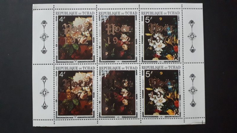 Art - paintings - overprint Christmas - Chad 1972. ** 2x set in sheet