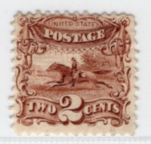 US 1869 2 Cents Grill SC 113 Mint Partial Gum Hinged MH