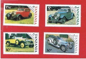 Tanzania #263-266  MVFLH OG   Classic Autos  Free S/H