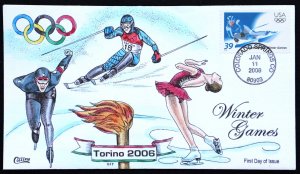 U.S. Used #3995 39c Winter Olympics 2006 Collins First Day Cover (FDC)