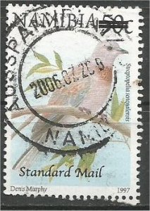 NAMIBIA, 2000, used Std (65c) on 50c,  Rosyfaced lovebird  Scott