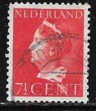Netherlands 217, 7.5c Queen Wilhelmina, Used, VF