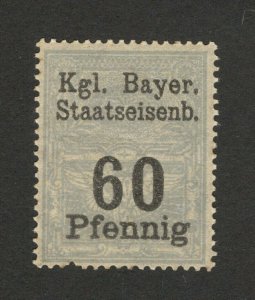 GERMANY-Kgl Bayer staatseisenb ovpt. train railway-fiscal tax due REVENUE- 60 pf 