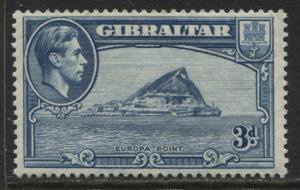 Gibraltar KGVI 1942 3d blue perf 13 1/2  mint o.g.