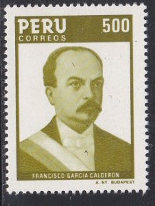 Peru # 836, President Francisco Calederon, Mint NH, 1/3 Cat.