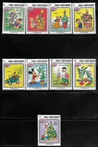 TURKS & CAICOS ISLANDS, 593-601, MNH,  CHRISTMAS 1983 DISNEY