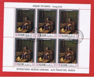 Ras al Khaima  VF used  Museum Campaign Sheet of 6  GERARD TER BORCH   Free S/H