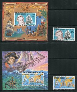 Djibouti 519-520 Captain Cook Stamp Sheets and Singles MNH 1978