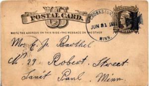 United States Minnesota Crookston 1881 blue maltese cross  Postal Card.