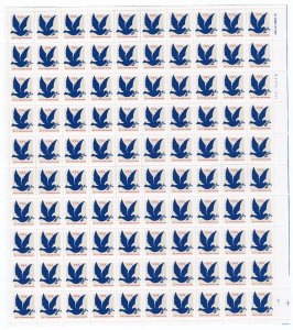 Scott #2878 Blue Peace Dove Sheet of 100 Stamps - MNH