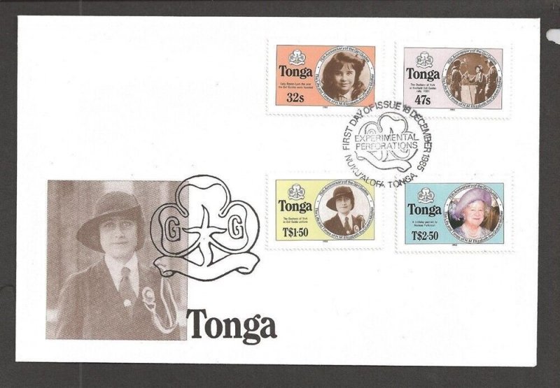 1985 Tonga Girl Guides 75th anniversary Type 'B' FDC