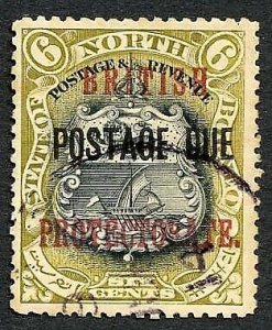 North Borneo SGD42 6c Perf 13.5-14 Post Due used Cat 12 Pounds