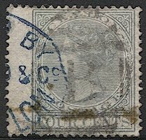 CEYLON  1872 Sc 64  4c QV  VF Used, Wing Margin copy + part Firm Chop