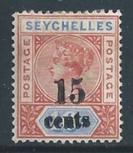 Seychelles #24 MH 16c Queen Victoria Surcharged - Die II