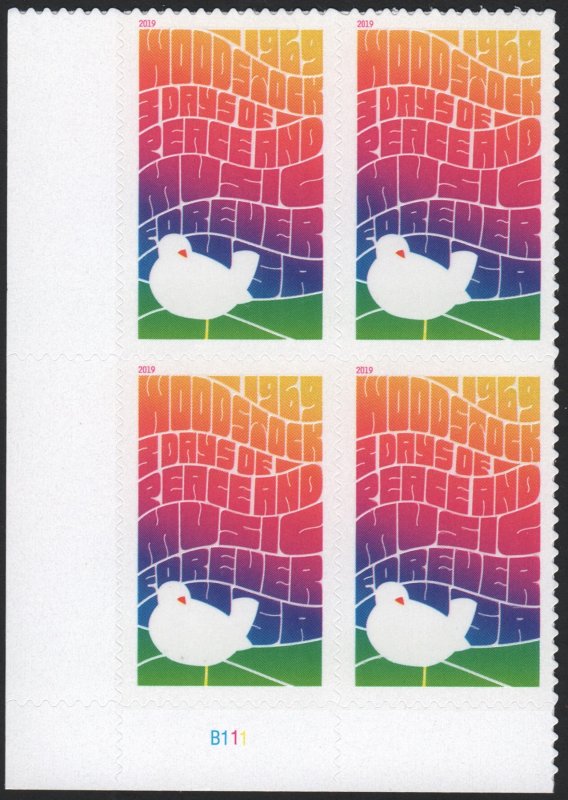 SC#5409 (55¢) Woodstock Plate Block: LL #B111 (2019) SA