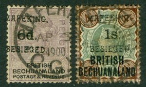 SG 10-11 Mafeking 1900. 6d on 3d lilac & 1/- on 4d purple-brown. Fine used...