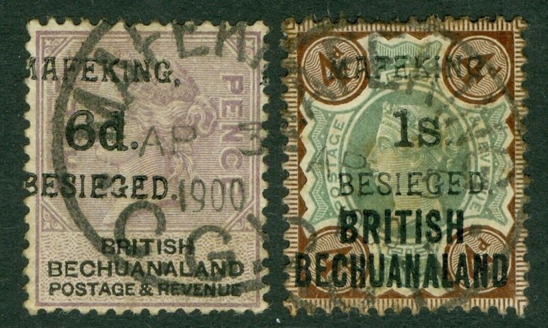 SG 10-11 Mafeking 1900. 6d on 3d lilac & 1/- on 4d purple-brown. Fine used...