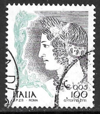 ITALY 1999 100L Dual Currency Women in Art Issue Sc 2228 VFU