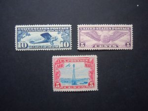 1927-30 C10 C11 C12 Airmails MNH OG F/VF CV $40.00 #4d Includes New Mounts