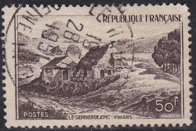 France 632 USED 1949 Mt. Gerbier de Jonc, Vivarais 50Fr