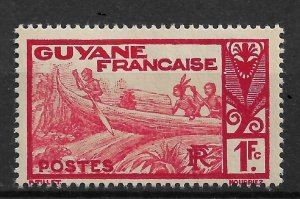 French Guiana 1938, 1fr car & red, Scott # 134, VF MNH** (RONPAT-5)