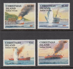 Christmas Islands 343-346 Ships MNH VF