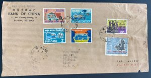 1968 Bank Of China Saigon Vietnam Indochina Airmail Cover To Lexington VA USA