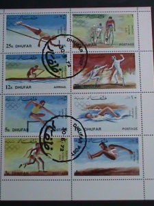 ​DHUFAR OLYMPIC STAMP-1972 SUMMER OLYMPIC GAMES MUNICHI'72 -CTO- SHEET VF